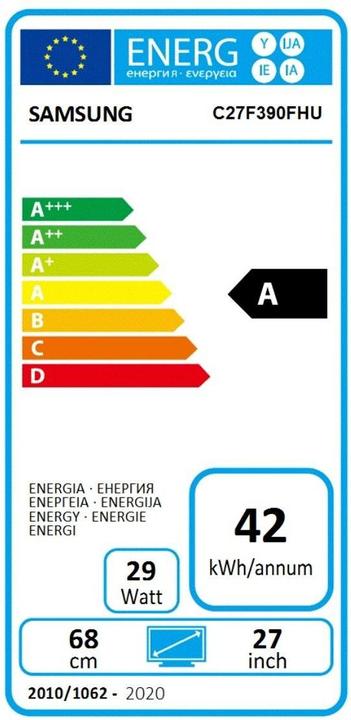 Energy Label Samsung C27f390 (1920 x 1080 pixels, 27")