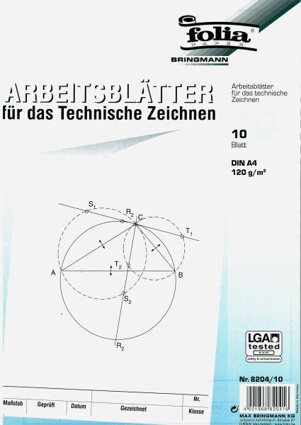 Produktbild Folia Arbeitsblätter Technisches Zeichnen, A4, 10 Stück (120 g/m², 1 x)