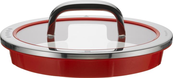 Produktbild WMF Topfdeckel 20cm Glasdeckel Function 4 Silikon Glas Edelstahl rot (20 cm, Metall)