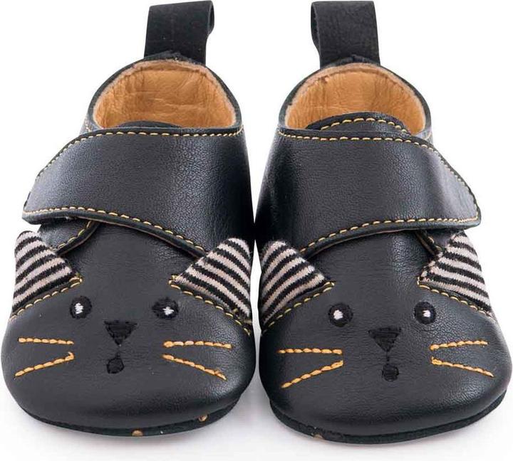 Produktbild Moulin Roty Lederschühchen schwarze Katze 18/24 Monate, Les Moustaches (18, 19, 20, 21, 22, 23, 24)
