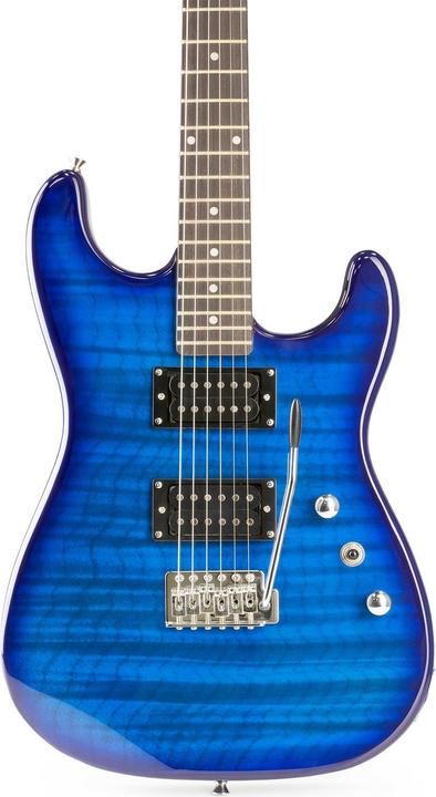 Actual product image Max Electric Guitar GigKit Quilted Style Blue (Electric guitar, Wood)