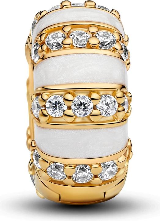 Actual product image Pandora Stones & Enamel Clip Charm (Gold plated, Enamel, Metal)