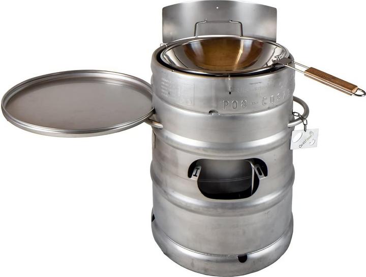 Immagine prodotto Ich-zapfe Wok, wok grill, wok in acciaio inox per grigliare il barile