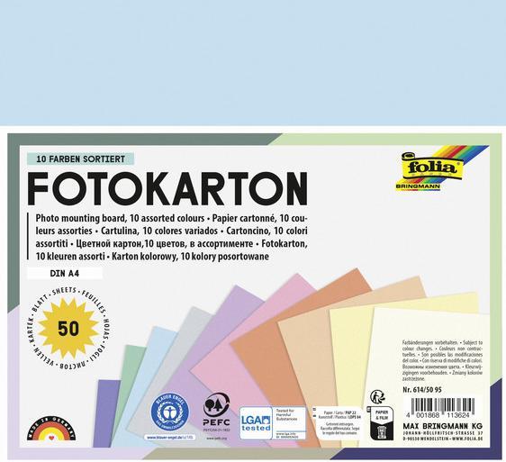 Productafbeelding Folia Fotokarton PASTELL, DIN A4, 300 g/m2 (300 g/m², 50 x)
