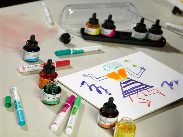 Image du produit Talens Peinture opaque Ecoline (Rose brillante, 30 ml)