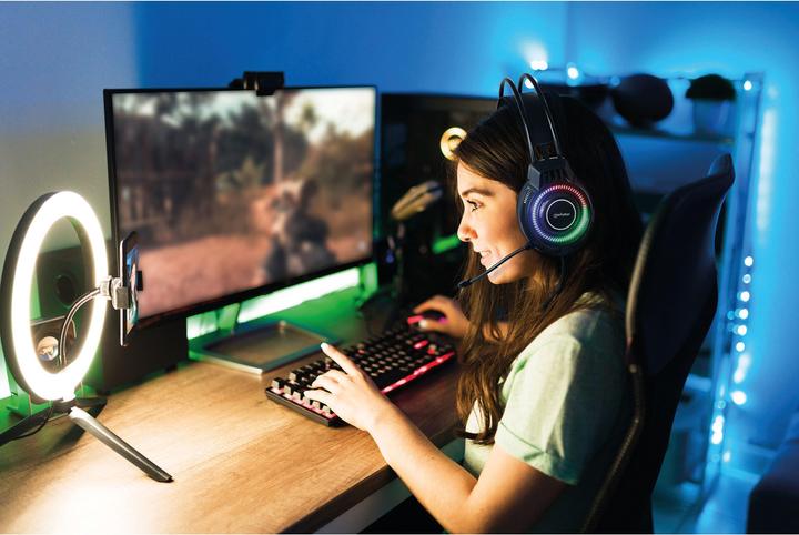 Produktbild Manhattan RGB LED Over-Ear USB Gaming-Headset (Kabelgebunden)