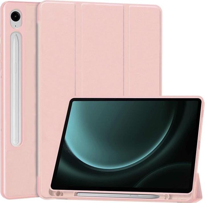 Techsuit - Flex Trifold (with Pencil Holder) - Samsung Galaxy Tab S9 / S9 FE / S10 FE - Pink (Samsung Galaxy Tab S10 FE)