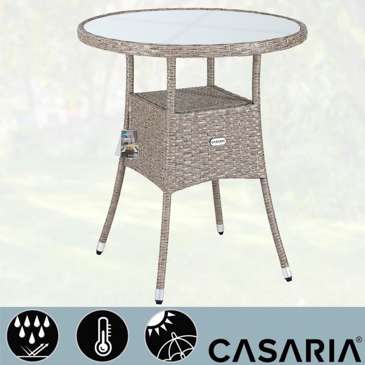 Image du produit Casaria Table de balcon en poly rotin (60 cm)
