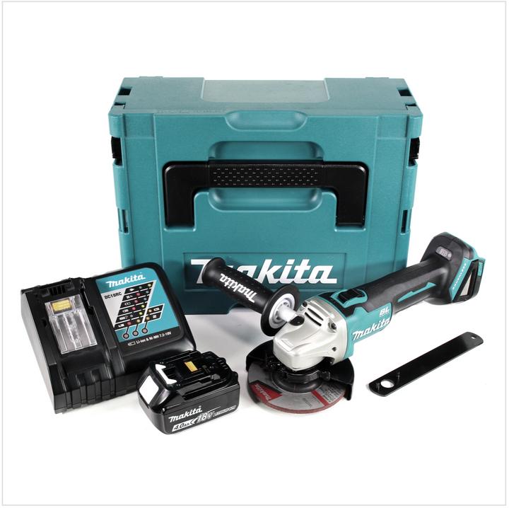Actual product image Makita DGA 504 RM1J 18 V Li-Ion Cordless Angle Grinder 125 mm Brushless + MakPac Carry Case + 1 x Ba (125 mm)