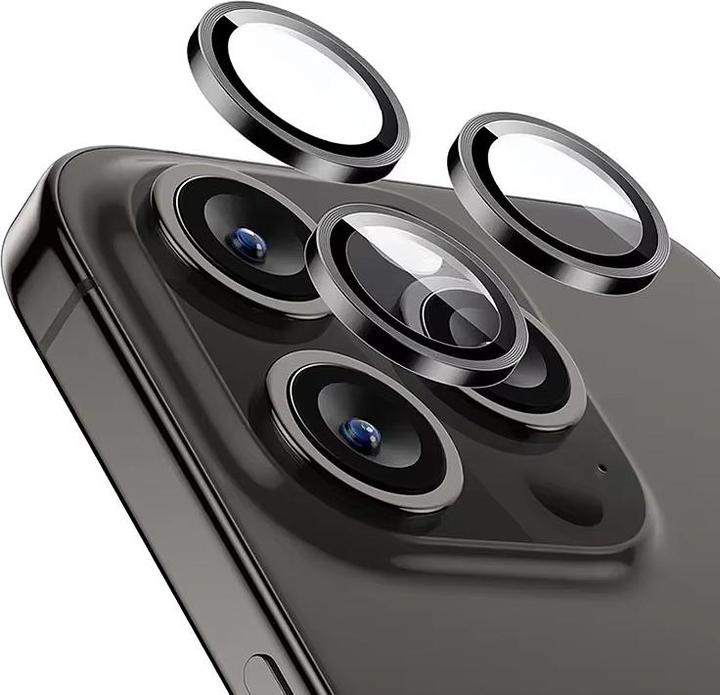 Actual product image Mx. Moox iPhone 15 Pro / 15 Pro Max - Tempered Glass / Panzerglas Rückkamera - schwarz einzeln (1 Piece, Apple iPhone 15 Pro Max, Apple iPhone 15 Pro)