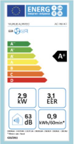 Energie-Label Taurus AC 293 KT (30 m², 10000 BTU/h)