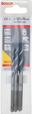 Produktbild Bosch Professional Zubehör 5-tlg. CYL-5 Betonbohrer-Set, Robust Line, 4–8 mm (8 mm, 5 mm, 4 mm, 6 mm)