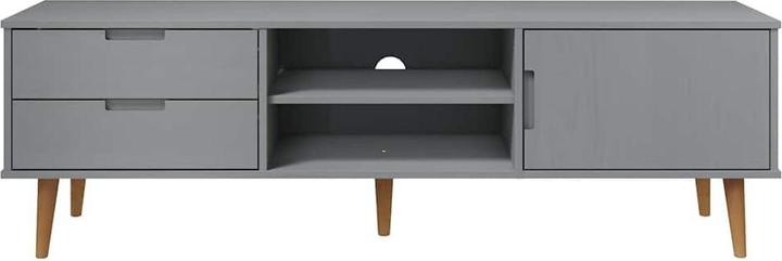 Actual product image VidaXL TV-Schrank MOLDE Grau 158x40x49 cm Massivholz (158 x 40 x 49 cm)