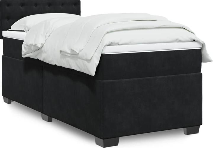 Produktbild VidaXL Bo x springbett mit Matratze 90 x 190 cm Samt (90 x 190 cm, 90 x 190 cm)