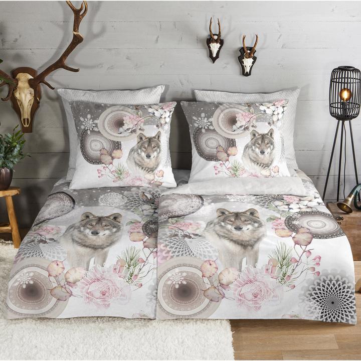 Produktbild HIP Flanell Bettwäsche Isaci grey (Duvetbezug, 80x80 cm, 135x200 cm)