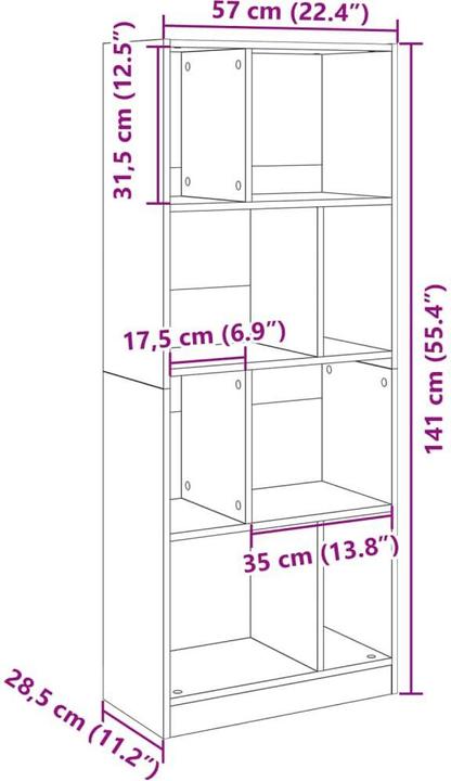 Immagine prodotto VidaXL Lavrenti (57 x 28,5 x 141 cm)