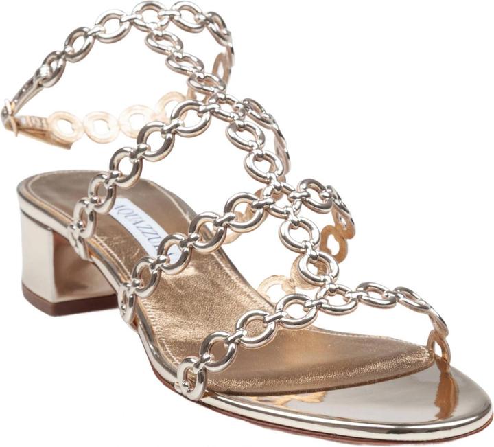 Produktbild Aquazzura Aquazzurra infinity chain ​​35 sandal in mirrored leather, gold color (40)