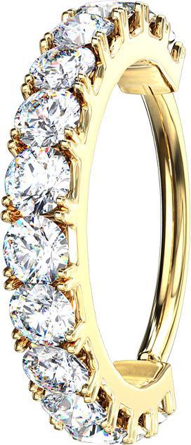 Produktbild Star Piercing Micro Piercing Ring 14k vergoldet Kristallbogen silber (Messing)