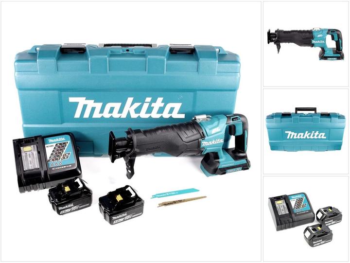 Produktbild Makita DJR 360 RTK Akku Reciprosäge 36V ( 2x18V ) Brushless Säbelsäge im Koffer + 2x 5,0 Ah Akku + L