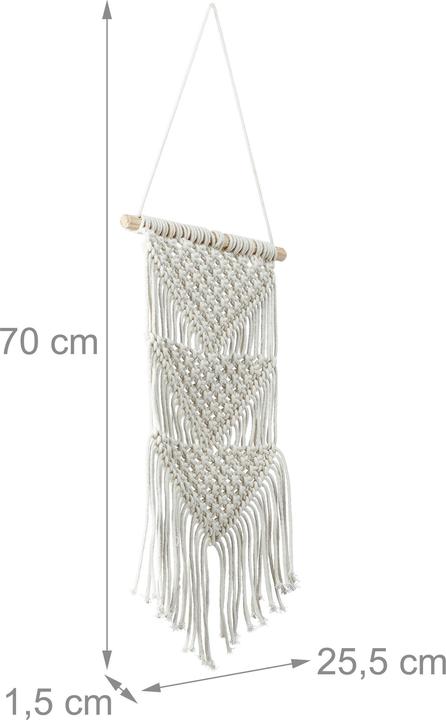 Actual product image Relaxdays Macramé wall hanging (25.5 x 1.5 x 70 cm)