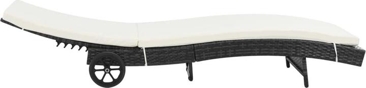 Produktbild VidaXL Sonnenliegen 2 Stk. mit Rollen und Auflagen Poly Rattan (60 cm)