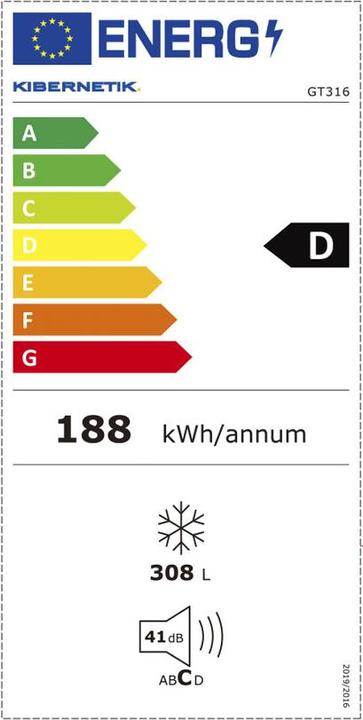 Energie-Label Kibernetik Gefriertruhe D9470316 (Freistehend, 308 l)