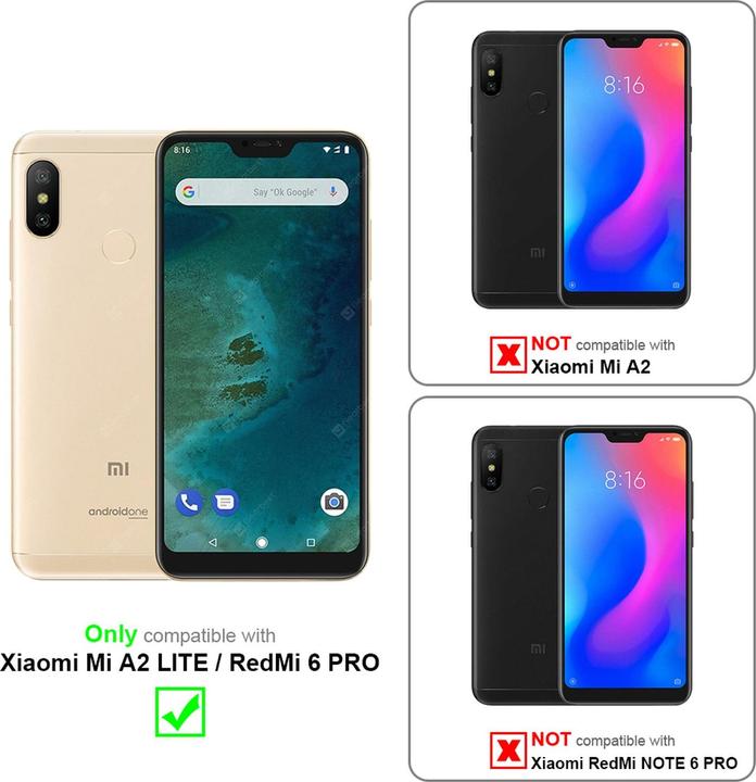 Produktbild Cadorabo Book mit Standfunktion Cover (Xiaomi Mi A2 lite, Xiaomi Redmi 6 Pro)