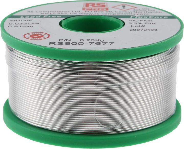 Actual product image Rs Pro Lower cost Lead free solder, 0.8mm, 250g