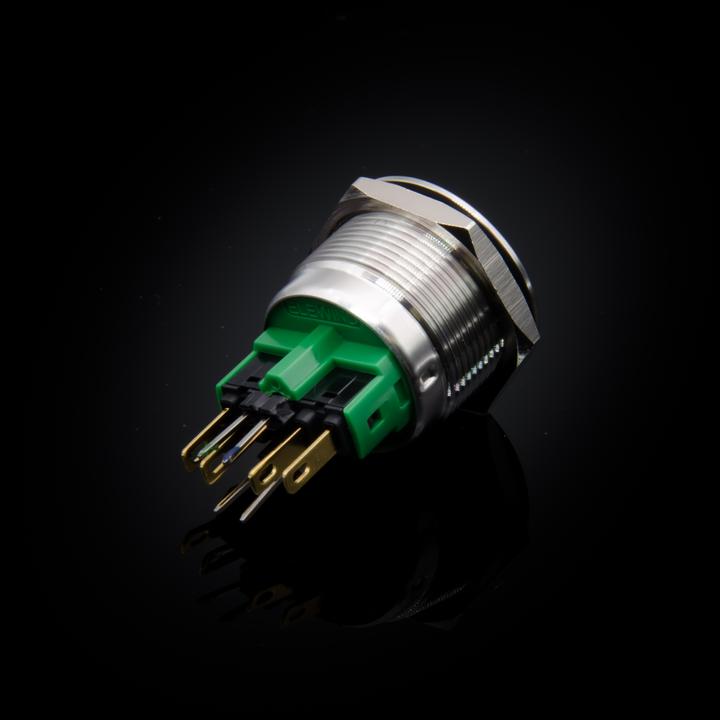Actual product image Purecrea 22mm push-button with RGB illumination 5V - stainless steel