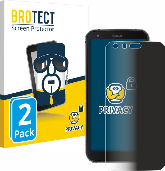 Productafbeelding BROTECT Anti-spionnetje privacyfolie Beschermfolie tegen blauw licht (2 Stuk, Cat S62 Pro)