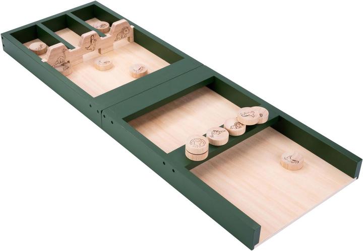 Productafbeelding Longfield Games Kinder sjoelbak Dino van hout, 80cm (Duits, Frans, Italiaans, Engels)