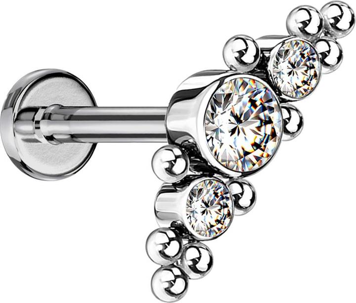 Produktbild Star Piercing Ohrring vergoldet Anhänger Herz (Titan G23, ohne Messing)