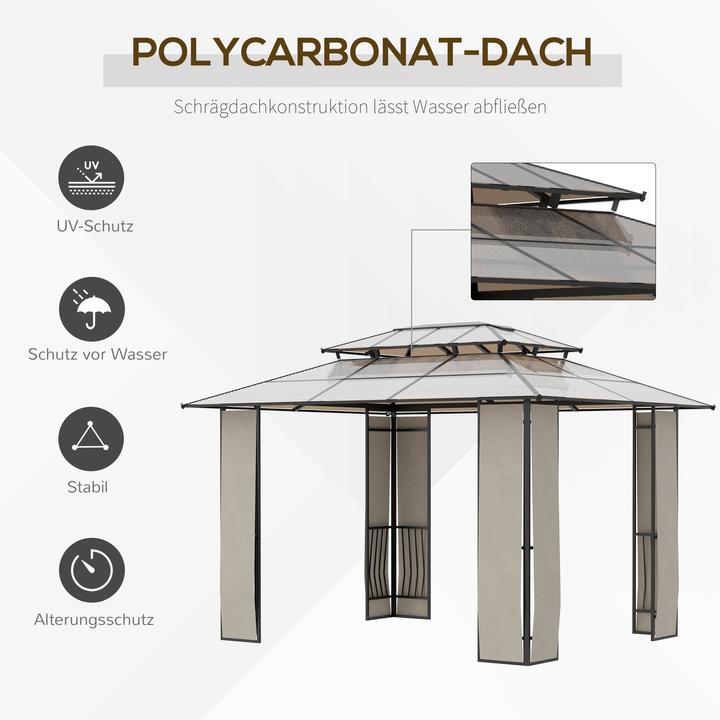 Produktbild Outsunny Pavillon mit Polycarbonatplatten-Dach (300 cm, 320 cm)