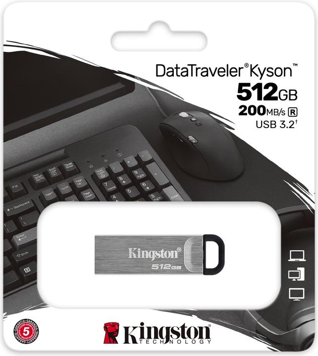Productafbeelding Kingston DataTraveler Kyson (512 GB, USB-A, USB 3.1)