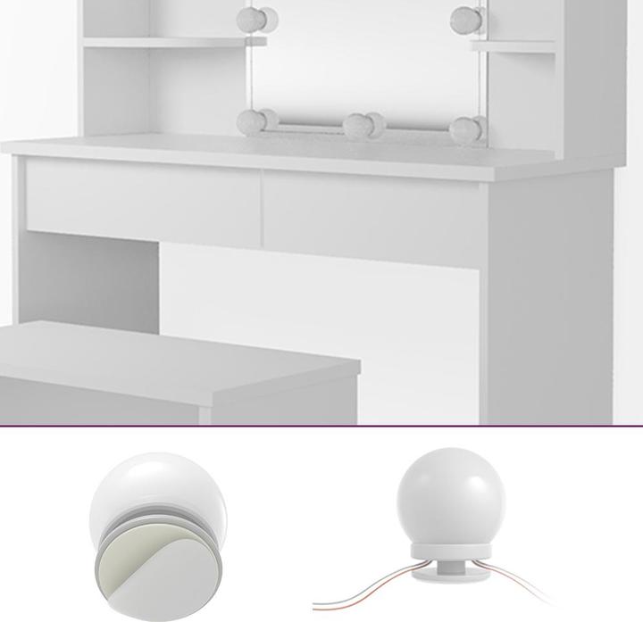 Image du produit Vicco Charlotte avec tabouret et éclairage (108 x 40 x 139 cm)