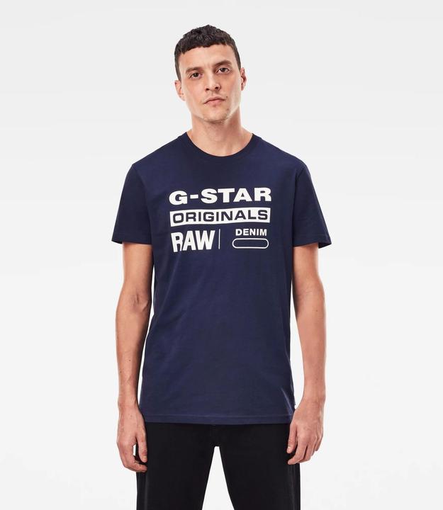 Actual product image G-Star Printed Graphic Eight T-Shirt Regular Fit Sartho Blue (L)