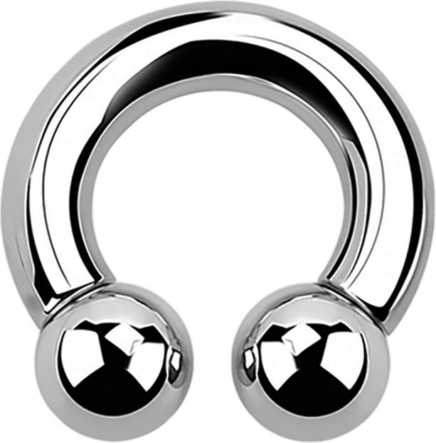 Produktbild Star Piercing Circular Barbell Innengewinde silber mit zwei Kugeln (Titan G23, ohne Messing)