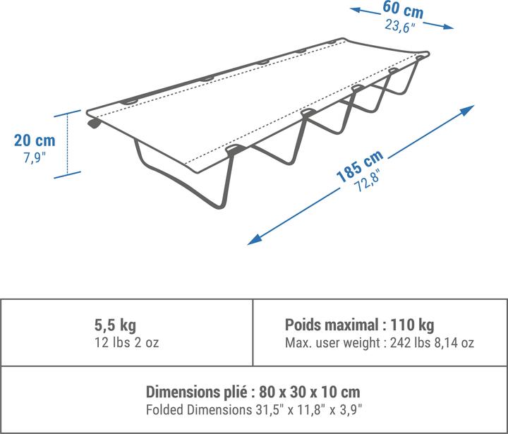 Actual product image Quechua Camp Bed Basic