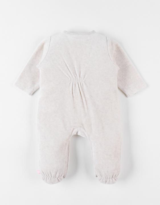 Actual product image Noukies Romper suit velour with rabbit beige size 80 (80)
