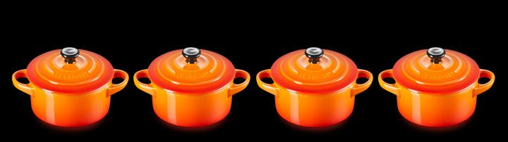 Actual product image Le Creuset Mini-Cocotte set of 4 "oven red" 0.2 litre (10 cm, Casserole + Stewpot, Ceramic)