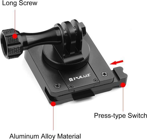Actual product image Puluz Aluminum Quick Release Bracket NVG Helmet Mount for GoPro and Other Action Cameras (Black)