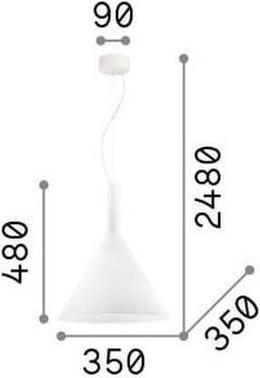 Immagine prodotto Ideal lux COCKTAIL lampada a sospensione E27 ⌀350mm dimmerabile bianco 074313 (E27)