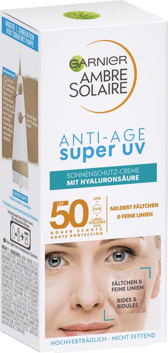 Garnier Ambre Solaire Sensitive expert+ Anti-Age Super UV (Crema solare viso, SPF 50+, 50 ml, 70 g)
