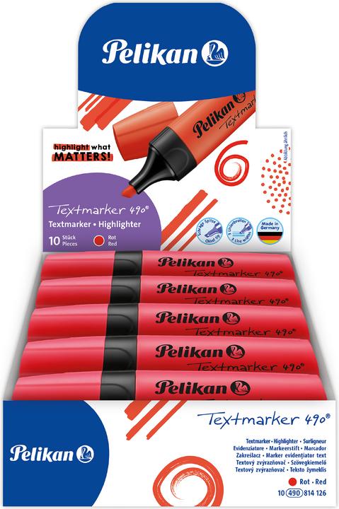 Produktbild Pelikan Textmarker 490 1-5mm rot (Neonrot, 5 mm, 1 x)