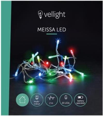 Actual product image Vellight Meissa LED - 2 m - 20 LEDs - multicoloured - transparent cable - modulator - batteries not included (2 m)