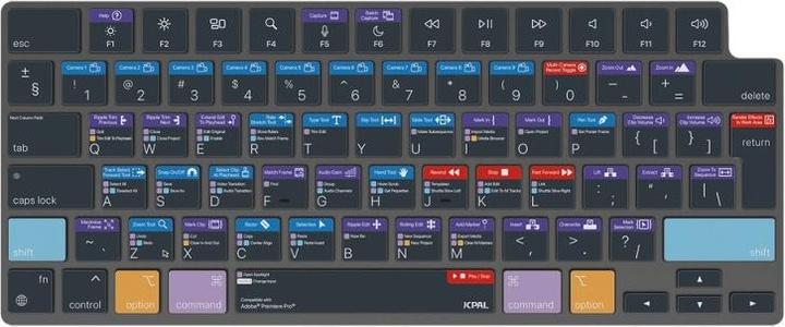Produktbild JCPAL Verskin Premiere Pro Shortcuts Keyboard Cover for MacBook Pro 14"/16" (M1 2021/M2 2023), MacBook Air (DE, Kabelgebunden)
