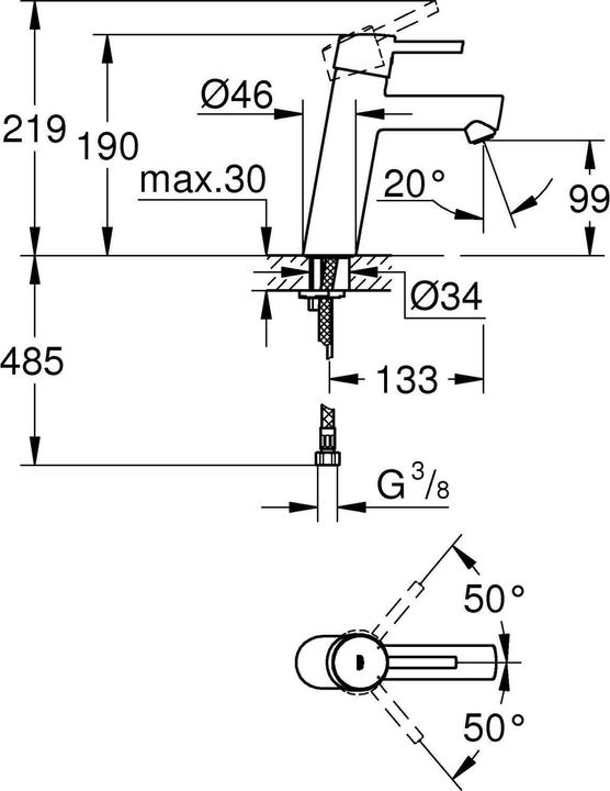 Actual product image Grohe Concetto single-lever basin mixer M-Size