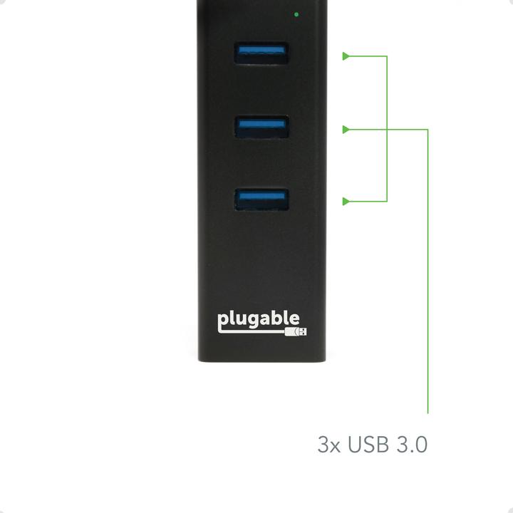 Produktbild Plugable 3 port USB 3.0 Bus Powered Hub (USB-C)