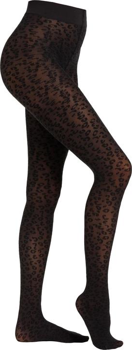 Camano Strumpfhose Leo-Muster Langlebig Verstärkt Elegant Leopardenmuster Soft Schwarz Kein Einschneiden