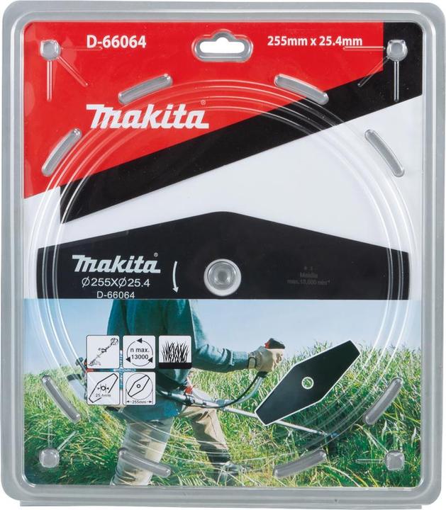 Produktbild Makita D-66064 2-Zahn-Schlagmesser 255x25 4mm (Rasenmäher Messer + Ersatzmesser Gartenmaschinen)